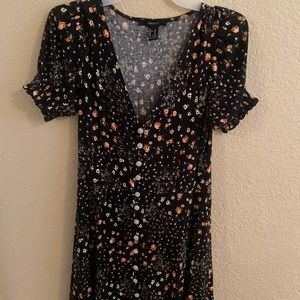 Forever 21 Floral Button Mini Dress